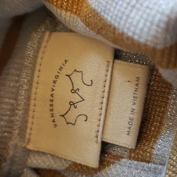 Vanessa Virginia Metallic Striped Tunic Sz XS - Picture 5 of 8